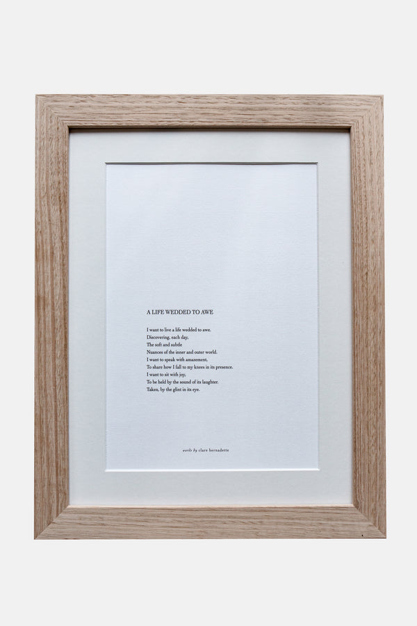 "A Life Wedded to Awe" Print