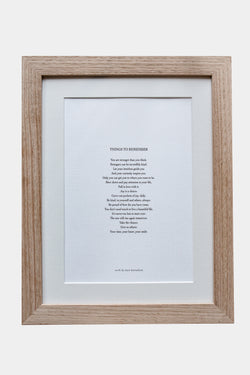 "Things to Remember" Print